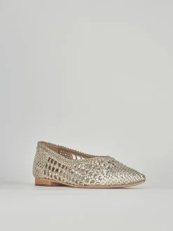 Ballerine tacco 1cm pelle oro