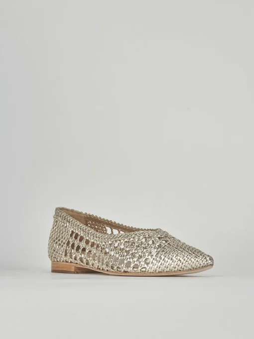 Ballerine tacco 1cm pelle oro
