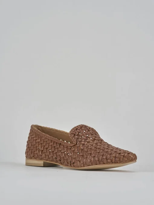 Ballerine tacco 1cm pelle marrone