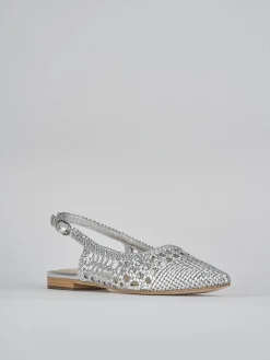 Ballerine tacco 1cm pelle argento