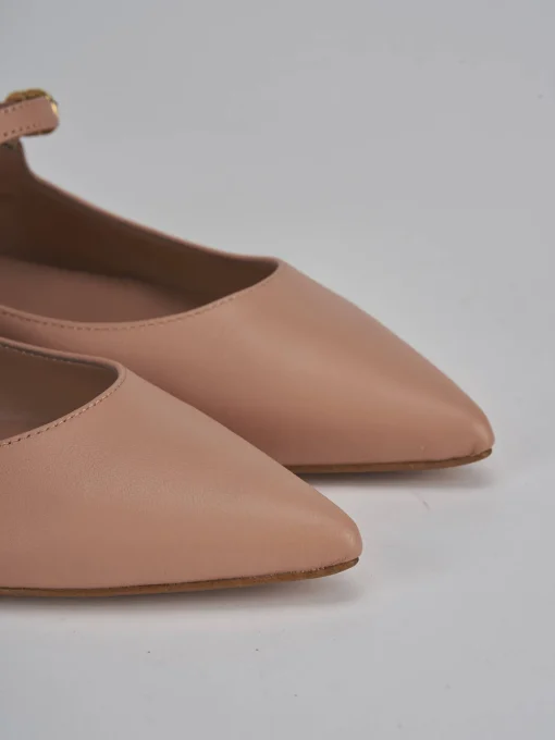 Ballerine tacco 1cm pelle rosa