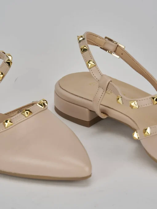 Ballerine tacco 1cm pelle beige