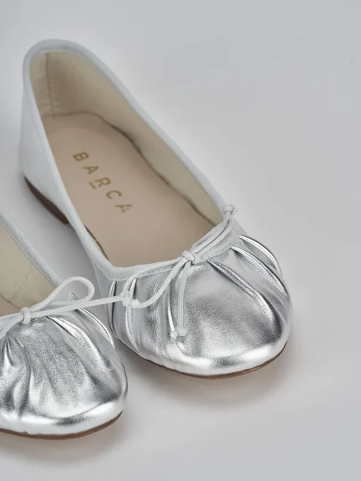 Ballerine tacco 1cm pelle argento