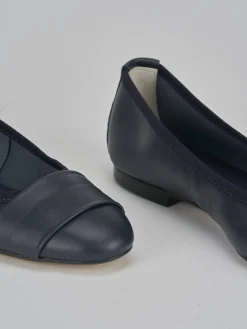 Ballerine tacco 1cm pelle blu