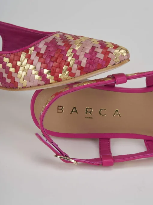 Ballerine tacco 1cm pelle rosa