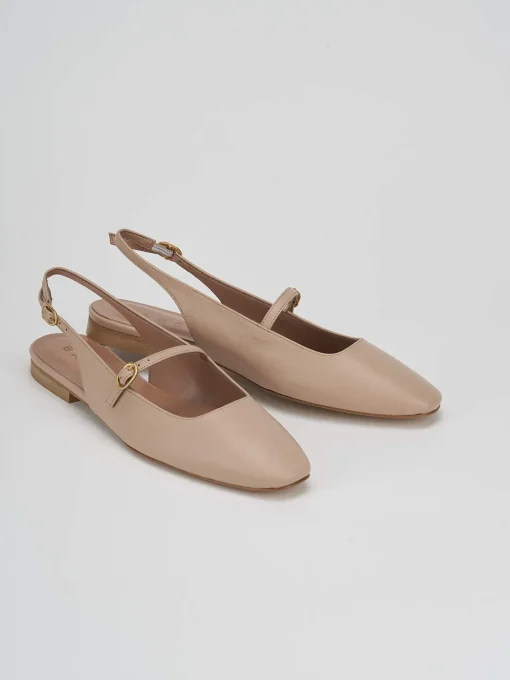 Ballerine tacco 1cm pelle rosa