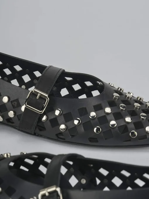 Ballerine tacco 1cm pelle nero