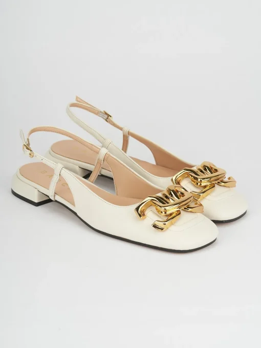 Ballerine tacco 1cm pelle beige