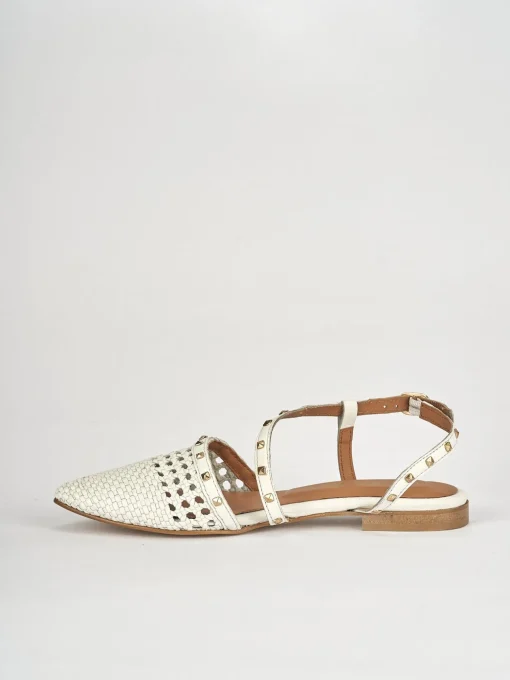 Ballerine tacco 1cm pelle bianco
