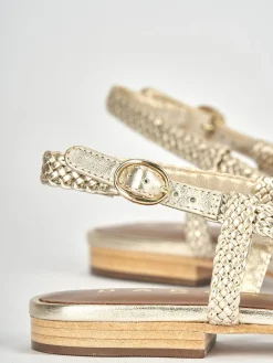 Ballerine tacco 1cm pelle oro
