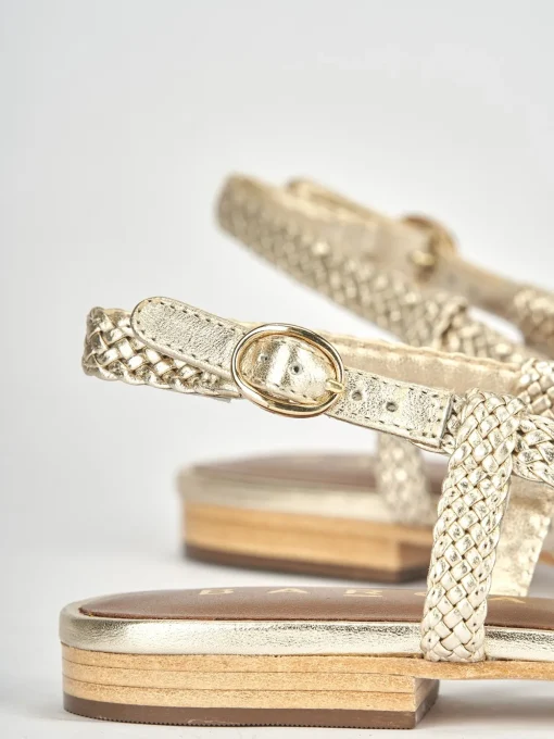 Ballerine tacco 1cm pelle oro