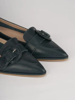 Ballerine tacco 1cm pelle blu