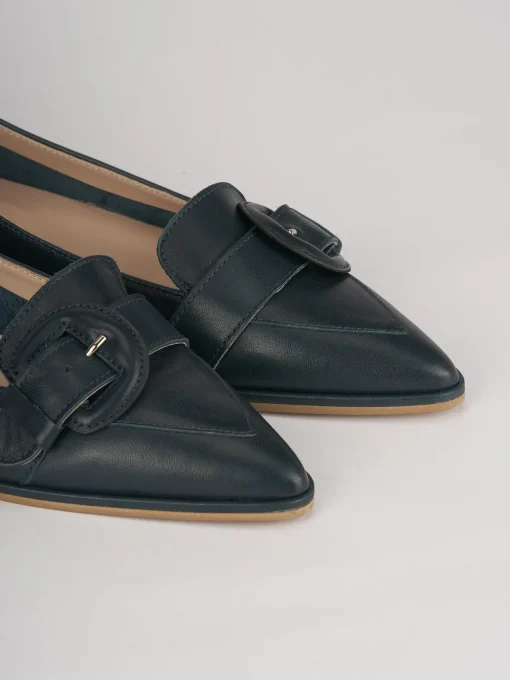 Ballerine tacco 1cm pelle blu