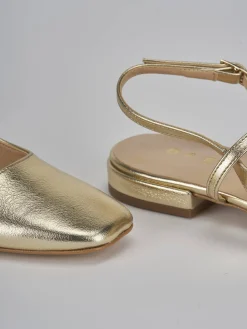Ballerine tacco 1cm pelle oro