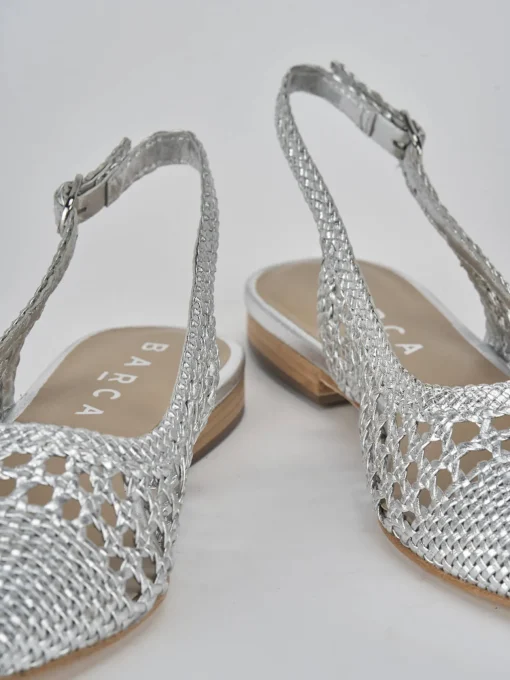 Ballerine tacco 1cm pelle argento