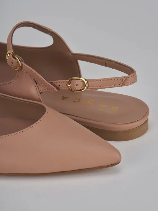 Ballerine tacco 1cm pelle rosa