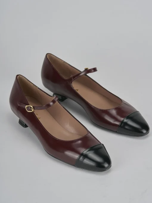 Ballerine tacco 3cm pelle bordo'