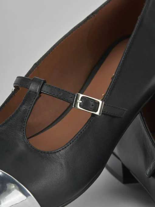 Ballerine tacco 1cm pelle nero