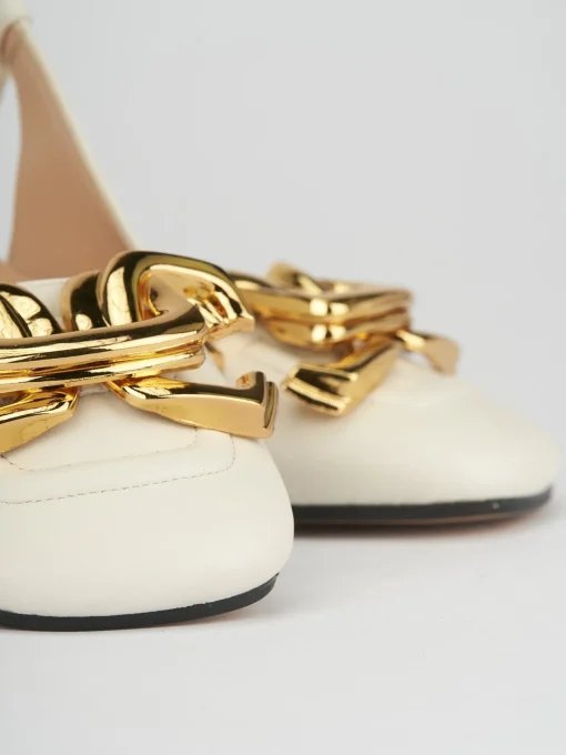 Ballerine tacco 1cm pelle beige