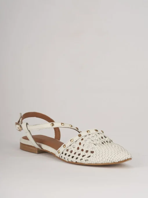 Ballerine tacco 1cm pelle bianco