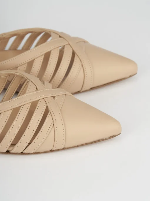 Ballerine tacco 1cm pelle rosa