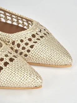 Ballerine tacco 1cm pelle oro