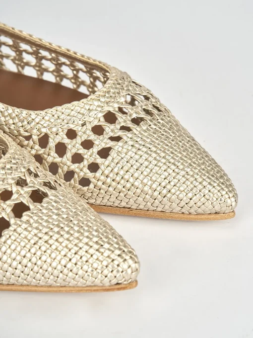 Ballerine tacco 1cm pelle oro