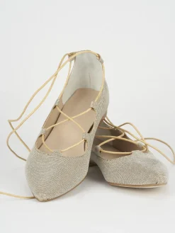 Ballerine tacco 1cm pelle beige