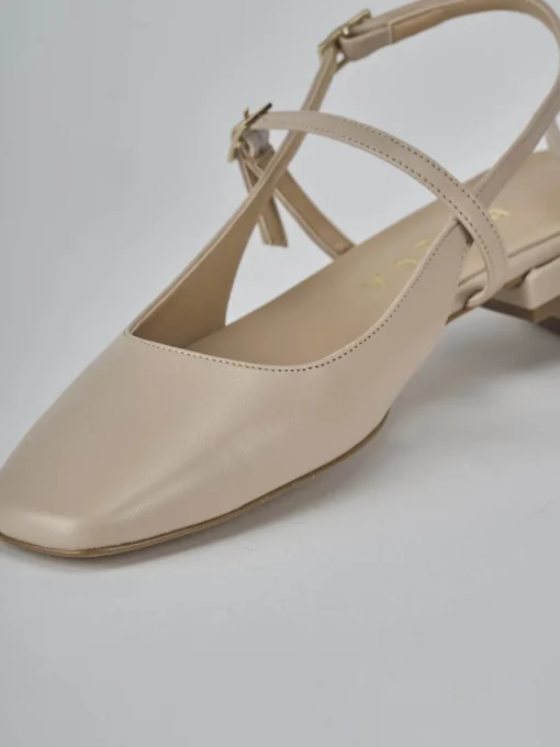Ballerine tacco 1cm pelle beige