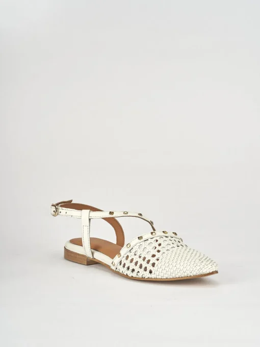 Ballerine tacco 1cm pelle bianco