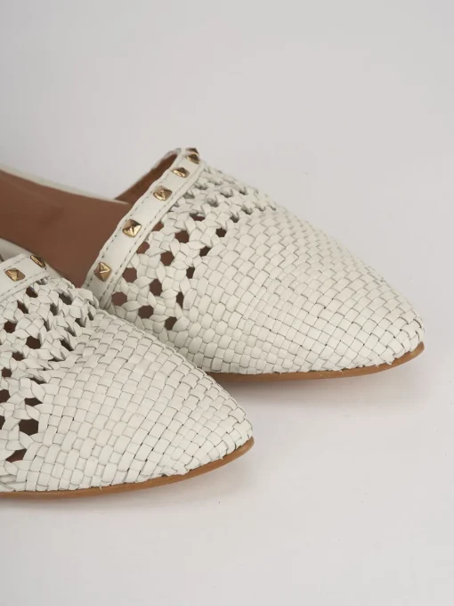 Ballerine tacco 1cm pelle bianco
