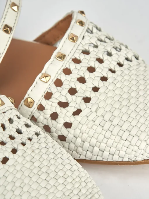 Ballerine tacco 1cm pelle bianco