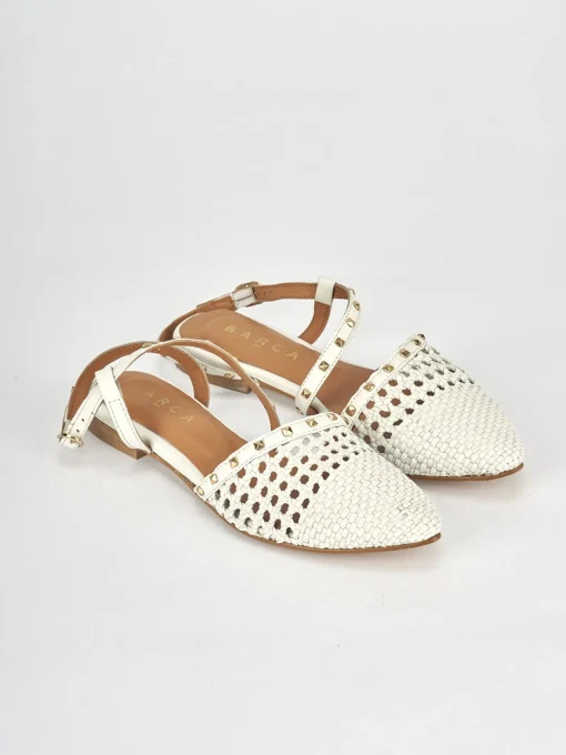 Ballerine tacco 1cm pelle bianco
