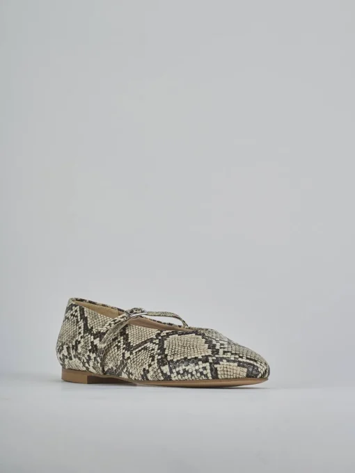Ballerine tacco 1cm pitone beige