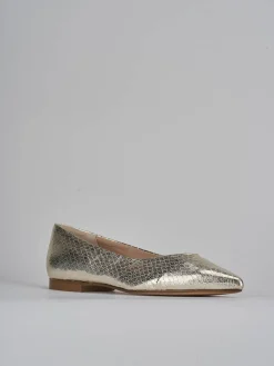 Ballerine tacco 1cm pitone oro