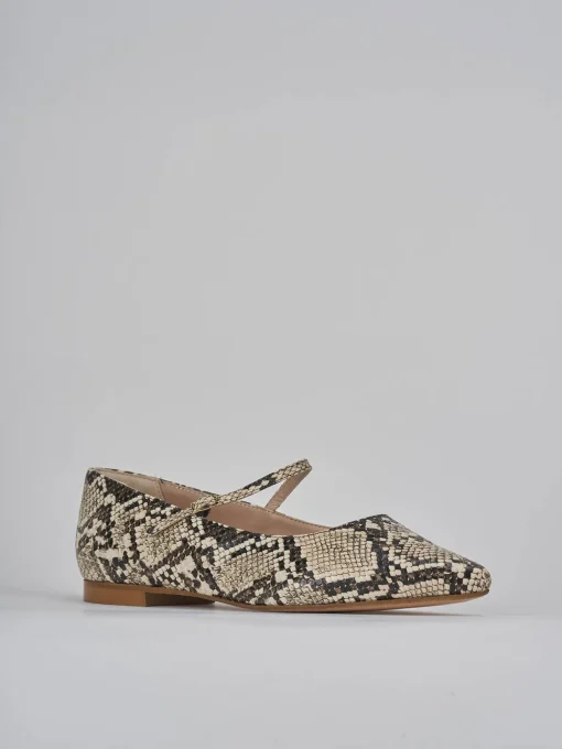 Ballerine tacco 1cm pitone beige