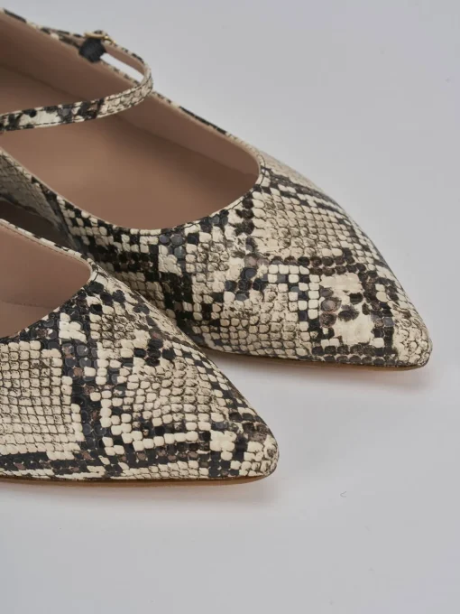 Ballerine tacco 1cm pitone beige