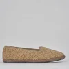 Ballerine tacco 1cm tessuto marrone