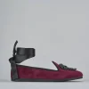 Ballerine tacco 1cm velluto bordo'