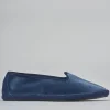Ballerine tacco 1cm velluto azzurro