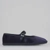 Ballerine tacco 1cm velluto viola