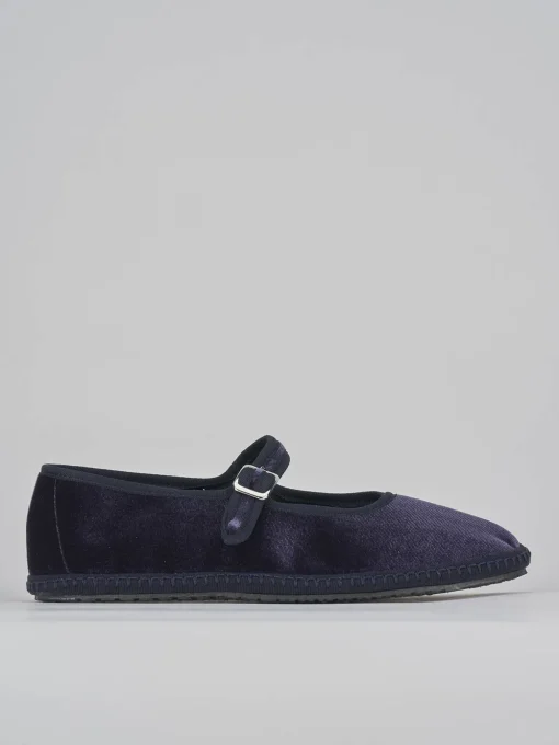 Ballerine tacco 1cm velluto viola