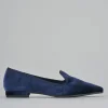 Ballerine tacco 1cm velluto blu