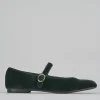 Ballerine tacco 1cm velluto verde