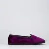 Ballerine tacco 1cm velluto viola