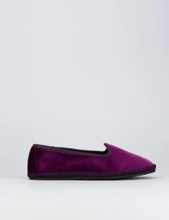 Ballerine tacco 1cm velluto viola