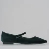 Ballerine tacco 1cm velluto verde