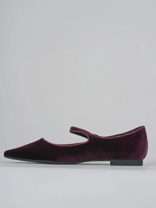 Ballerine tacco 1cm velluto bordo'
