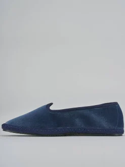 Ballerine tacco 1cm velluto azzurro