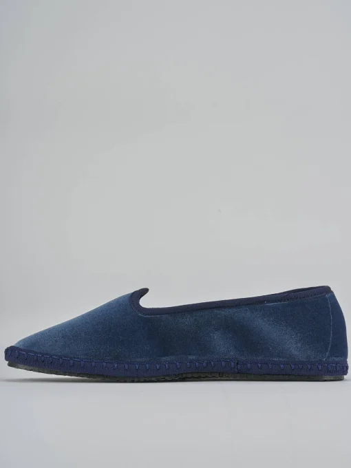 Ballerine tacco 1cm velluto azzurro